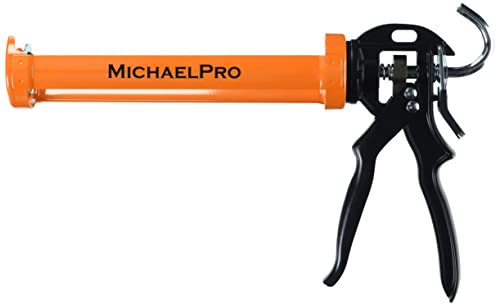 MichaelPro MP013004 Professional Drip-Free Caulking Gun with 18:1 Thrust Ratio, 10oz Anti-Drip Caulk Gun, Silicone Applicator Gun, Sealant Gun (18:1)