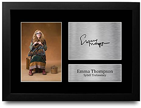 HWC Trading FR A4 Emma Thompson Sybill Trelawney Geschenke gedruckt signiert Autogramm Bild für Film-Fans, A4 gerahmt