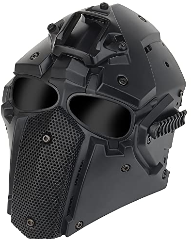 Neueste Helm Airsoft Gesichtsmaske, Hood Paintball Schutzbrille/Maske Schutz Vollgesichtsmaske Mit Seitenschienen Und NVG Halterung