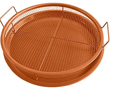 Crisper Tray Antihaft-Ofen-Backblech mit Erhöhtem Crisping-Grillkorb (Runde Form)