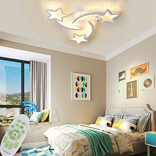 Lanekd LED Lampe Deckenleuchte Hängelampe Dimmbar Schlafzimmer Wohnzimmer Deko Modern Stern Design Deckenlampe mit Fernbedienung Decke Leuchte Für Kinderzimmer Jungen Mädchen Esszimmer