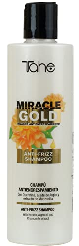 Tahe Miracle Gold Anti-Frizz Shampoo mit Keratin, Arganöl und Kamillenextrakt, Anti-Frizz Wunder (300 ml)