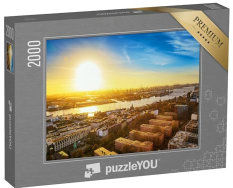 puzzleYOU: Puzzle 2000 Teile „Hamburg im Sonnenaufgang“ – aus der Puzzle-Kollektion Hamburg, Deutsche Städte