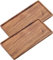 Vandroop Plato de madera para servir, pequeñas bandejas decorativas para fiestas, aperitivos, té/café y queso, juego de 2 tablas de madera hechas a mano (9.8 x 4.6 pulgadas)