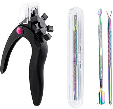 Nail Clippers for Acrylic Nails,Nail Tip Cutter,Acrylic Nail Clipper ,Stainless Steel False Nail Trimmer , with Cuticle Pusher Cuticle Remover, for Salon Home Nail Art