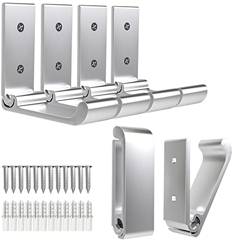 AUHSSAN 6 Pezzi Ganci Appendiabiti Pieghevoli, Appendiabiti da Parete, Ganci da Parete, Appendi Cappelli, Lega di Alluminio, Con Viti Per Appendere Cappotto, Cappello, Borse, a Casa Cucina (Argento)