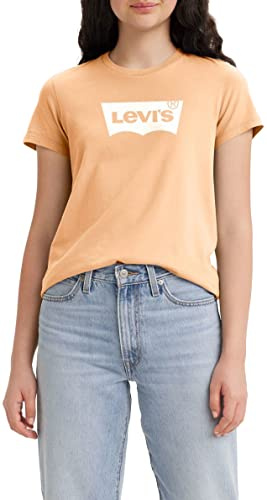 Levi's Women's The Perfect Tee- Large Batwing Logo T-Shirt, Almond Cream, XXS