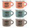 Quid Frappe Deco Set De 6 Tazas Cerámico Surtido 8cl Gres Apto Microondas