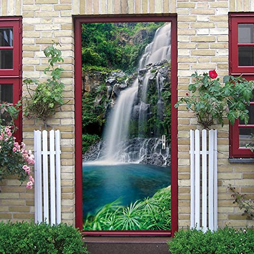 fototapete tür 85x215cm(33.46 inches * 84.64 inches) Wasserfall pflanze Türtapete selbstklebend TürPoster Fototapete Türfolie Poster Tapete - Fototapete Türfolie Poster Tapete
