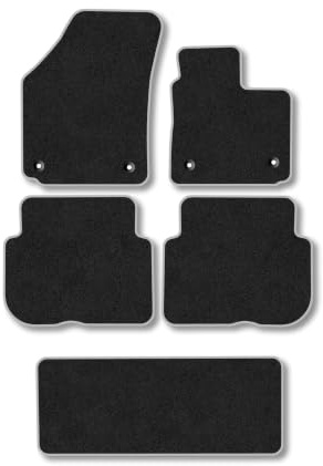 VW Touran (2003-2010) Carpet Car Mats | Grey Edge Trim Tailored Fit Floor Mats Full Coverage Protection Accessories Easy Clean Anti Slip Made in the UK