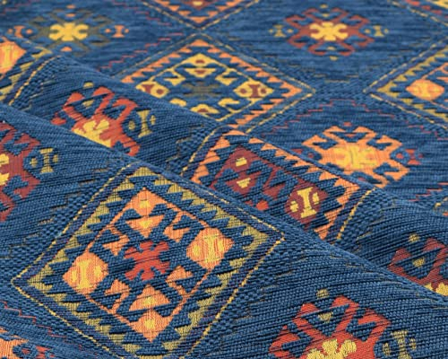 Kelim-Muster Polsterstoff Kelim Bohemian Boho Tapisserie Tribal Südwesten Türkisch Persisch Marokkanisch Mexikanisch Ethno Stoff Meterware (4)