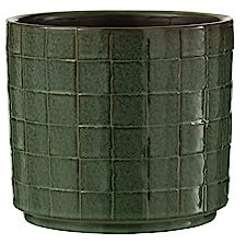 J-Line Cachepot Carre Ceramique Vert Large