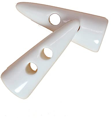 Yurosiay 10 Stück 5cm Horn Knebelknöpfe Doppelloch Harz Knebelknöpfe Kunststoff Nähknöpfe Klein Knöpfe Basteln Kunstharzknöpfe für Mäntel Jacken Blazer DIY Kleidung Nähzubehör Weiße
