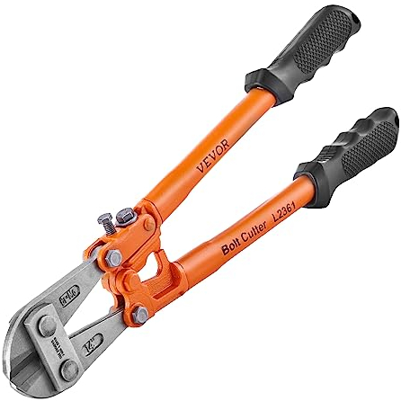 VEVOR Coupe-boulons 350 mm Coupe Boulon avec Poignée Bi-matière Prise en Caoutchouc Mâchoires Lame Alliage d'Acier au Chrome Molybdène Pince Coupante Pro Robuste pour Tiges Boulons Fils Câbles Chaînes