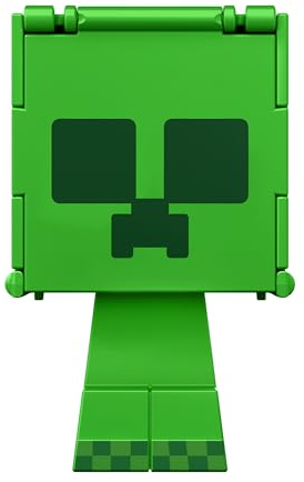 Mattel MINECRAFT Flippin' Figs Creeper + Geladener Creeper, 2-in-1 Verwandlung um in Sekundenschnelle eine andere Figur zu entdecken, maßstabsgetreu, ideal zum Spielen und Sammeln, ab 6 Jahren, HTL46