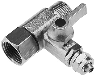 YINETTECH Adaptador de Agua de Alimentación 3/8” X 3/8” X 1/4” G Rosca Adaptador de Tope en ángulo en T Válvula Divisor de Línea de Agua Válvula de Compresión para Refrigeradores Filtros