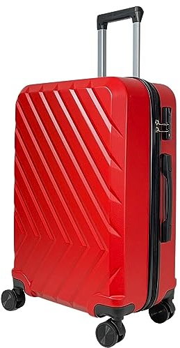 MY TRAVEL BAG Hartschalen-Koffer Trolley Reisekoffer (Handgepäck-Mittel-Groß-Set) 4 Doppel-Rollen (Großer Koffer (75cm), Rot)