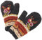 GURU SHOP Wollhandschuhe mit Blümchenstickerei, Boho Handschuhe, Fauster Nepal - Dunkelbraun, Herren/Damen, Wolle