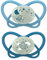 nip - Butterfly Night | 0-6 Monate | 2er Pack | Stillfreundlicher, zahnfreundlicher Babyschnuller mit Leuchtknopf inkl. Schnullerbox. Nachhaltiger Schnuller mit weichem Silikonsauger, Hellblau/Blau