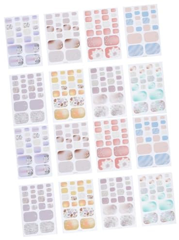 Beavorty 16 D'Autocollants Pour Nail Art Vernis À Ongles En Gel Autocollants Pour Ongles De Pied Vernis À D'Été D'Ongles Pour Nail Art Bandes