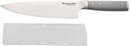 KitchenAid Küchenmesser I Chefkoch-Messer I Santoku-Messer I Japanischer Stahl I 34cm lang I Ergonomischer Griff I Grau I Chef Knife6054, KO8ICKFOHMGA