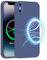 INZ Mag-Safe Magnetic iPhone XS Max Case 6.5-Inch Blue Grey Liquid Silicone Gel Rubber Anti Scratch Resistant Soft Slim Protective Cover Protect Compatible for iPhone XS Max