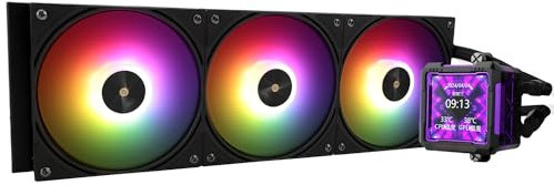 Thermalright FW PRO 360 ARGB Black CPU AIO Cooler,IPS LCD Screen with 320 * 320 Resolution,for AM5&Intel 1700/1851,High-performance 360 Specs Water-cooled with 2.73in Removable Display