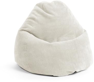 Sitting Point by Magma BeanBag Shara XL Sitzsack aus Flauschcord - 70x110cm, Hülle waschbar, beige, Oeko-TEX®-Zertifiziert