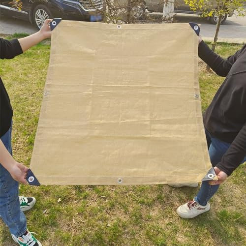 AHWEKR Shade Netting with Grommets,The shading rate is 90%,Garden Privacy Protective Screens,Beige Garden Net for Outdoor Patio Pergola Roof Car Cover,Customizable （4m x 5m）