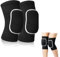 YanBous Ginocchiere da Volleyball, Imbottitura Spessa Anti-Collisione in Spugna, Altamente Elastica per Basket, Tennis, MTB, Yoga, Nero, Taglia L