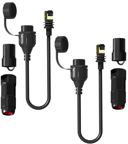 BarBaren Starlink Ethernet Adapter/Connector, Waterproof Starlink V3/Mini Adapter to RJ45 Cable Extension - 2 Packs