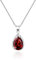 Linawe Rot Halskette Silberkette Damen, Kette Anhänger Granat Diamant Fossil Geburtsstein Kristall Kette Kettenanhänger Silber, Damenkette Schmucksets Jewelry Modeschmuck