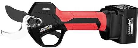 Laecabv 35mm Forbici Potatura a Batteria, Cesoia Elettrica Professionali, 2 Batterie 4Ah, Protezione Anti-Taglio, Taglio Progressivo, Cesoie Olivo Vigneto, Compatibile LA-E05