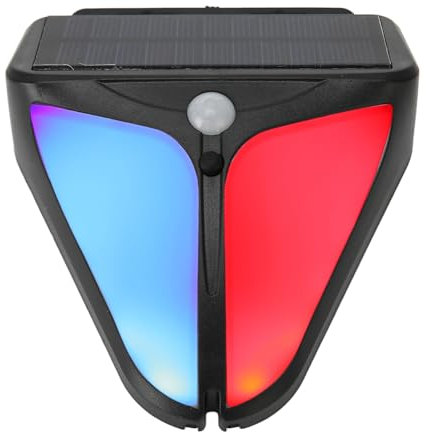 KIMISS IP65-Mischer-Solar-Blitzlicht, Solar-129 DB, 4 Modi, Lampe für Hof, Obstgarten, Geländer – Outdoor-Bewegungsmelder-Alarm, Solar-Warnlampe mit Material, Mehrere Farben