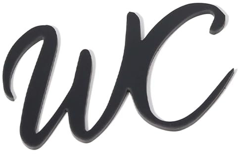 FeiOne Wc Schild Selbstklebend, Toilettenschild 15 * 10 cm, Lustig, Schwarz, Acryl, Wandmontage, Innen/Außen, WC, Humorvoll Eleganter Toilettenschild