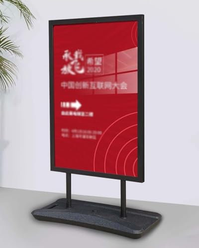 Blazea Plakatständer Doppelseitiger Schilderhalter Auf Wasserbasis, Außendisplay-Schilderrahmen aus Aluminium, Tragbarer, Wetterfester Plakatständer für Bürgersteigschilder