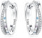 CYMYSS Ohrringe Silber 925 Creolen Silber 925 Silber Ohrringe Damen 925 Kleine Creolen Silber 925 Sterling Silber Ohrringe Hoop Earrings Earrings For Women (Bunter Doppelring)