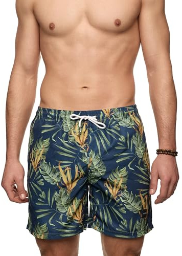 Indicode Herren INTonino Badehose Badeshorts mit superweicher Innenhose | Bequeme Schwimmshorts mit weicher Innenhose für Strand und Urlaub, Beachshorts, Boardshorts, Badebekleidung für Männer