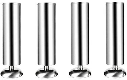 Lot de 4 pieds d'armoire réglables en acier inoxydable pour bureau et canapé, hauteur de 8 cm, support durable et élégant avec vis incluses