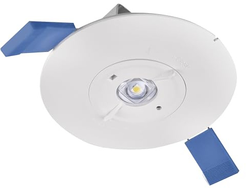 EMOS - LED-Sicherheitsleuchte ORSU 2W mit 2 Linsen, Aufsatz und Akku - Antipanikbeleuchtung mit Auto-Testfunktion - 3 Std. Notfall-Modus - Einbaumontage - kaltweißes Licht - für Innenbereich - weiß