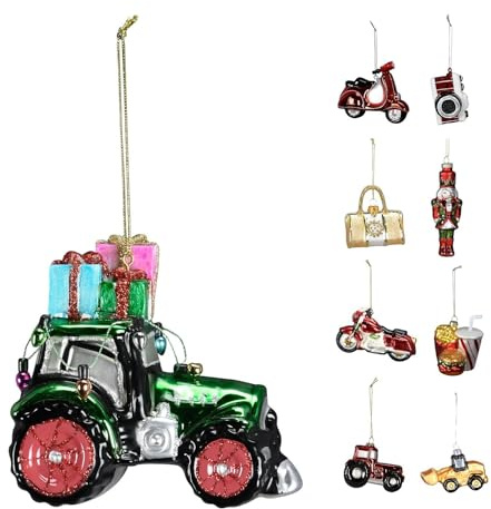 NETPROSHOP Weihnachtsbaumanhänger Weihnachtsdeko Weihnachtsschmuck 1 Stück Höhe 8-10 cm, Farbe:Traktor Gruen