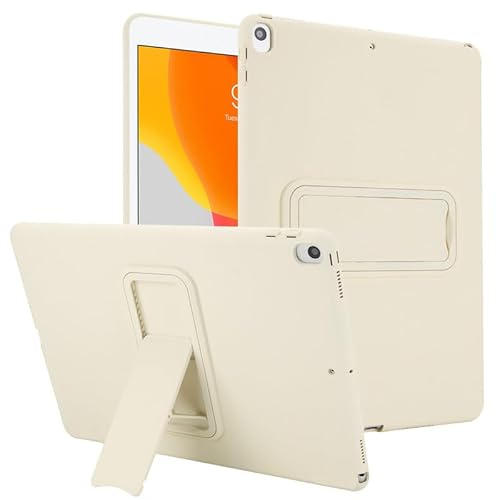 Coque pour iPad Air 3 (modèle 2019 3ème génération 10,5 pouces) et iPad Pro 10,5 (2017), coque en silicone TPU souple, avec béquille, fine et légère, housse de protection antichoc blanche