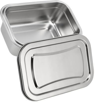 OUNONA Boîte Inox Pour Congélateur Bac à Glace Avec Couvercle Réutilisable Pour Desserts Et Repas Préparés Empilable Et Résistant Aux Taches