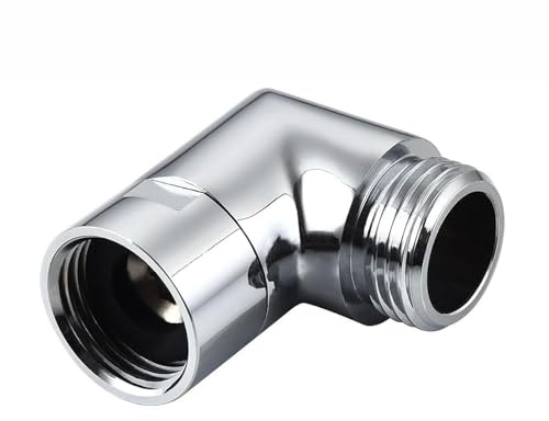 Winkelstück 90 Grad G1/2 Zoll - Messing Duschschlauch Adapter & Wandanschlussbogen - Gelenkstück als Duschkopf Verlängerung & Hahnverlängerung für Regendusche, Handbrause & Bad