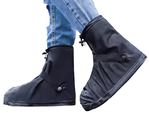 ZYOMVUN Cubre Zapatos Impermeable Lluvia Hombre Mujer, Zapatos a Prueba de Agua Cubierta, Reutilizable Cubrecalzado con Suela Antideslizante, para lluvia, nieve, exteriores, Anti Barro