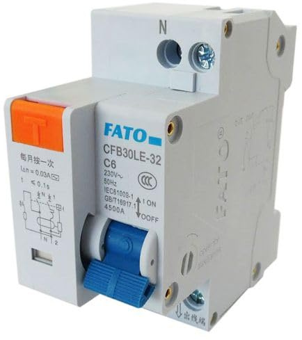 Interruttore Magnetotermico Differenziale 2P C6 6A 2 Moduli DIN Protezione Quadri Elettrici