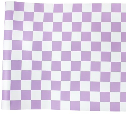 Yangpanel Papier Peint Autoadhésif Violet et Blanc Mosaïque Carreaux à Décoller et à Coller 44,5x1000cm Papier Peint Géométrique Étanche Vinyle Rouleau pour Cuisine Salle de Bain Cabinet