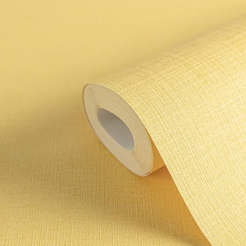 TAPETE LIVING Vliestapete Uni Gelb Sonnengelb Einfarbig Textilstruktur Modern Wandtapete Matt Elegant