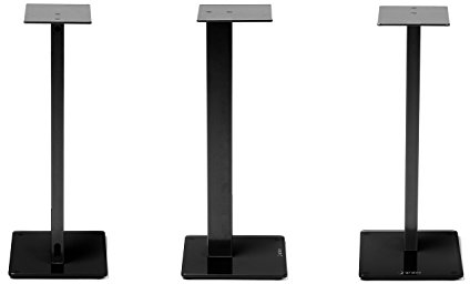 NorStone Esse Stand Lautsprecherständer, modernes und originelles Design, lackierter Stahl, Schwarz und Hartglas, Schwarz, 2 Stück