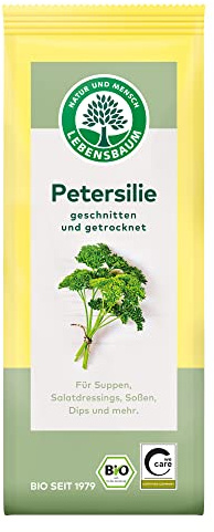 Lebensbaum Petersilie, Bio-Gewürz für Suppen, Salatdressings, Sossen und Dips mit frischem Geschmack, gerebelt und getrocknet, 15 g